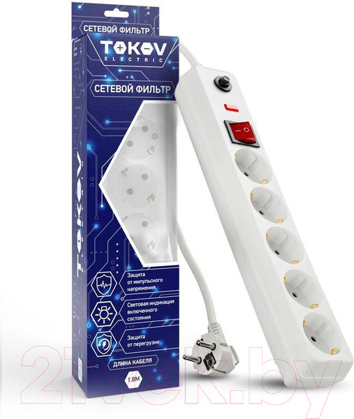 Изображение товара Сетевой фильтр Tokov Electric TKE-C01-SF5-1.8-ZV