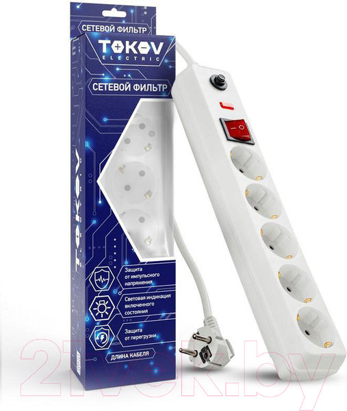 Изображение товара Сетевой фильтр Tokov Electric TKE-C01-SF5-3-ZV