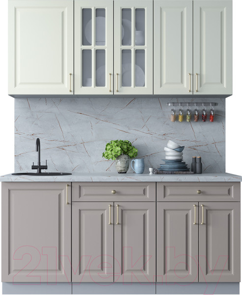 Изображение товара Кухонный гарнитур Интерлиния Мила Шато 1.7А (белый/луна/серый каспий)