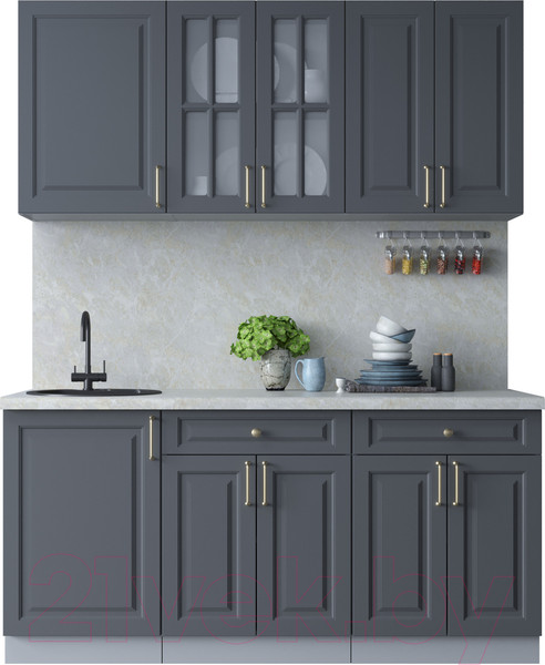 Изображение товара Кухонный гарнитур Интерлиния Мила Шато 1.7А (пепел/пепел/опал светлый)