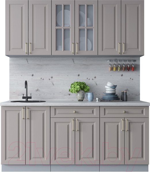 Изображение товара Кухонный гарнитур Интерлиния Мила Шато 1.8А (луна/луна/бискайская сосна)