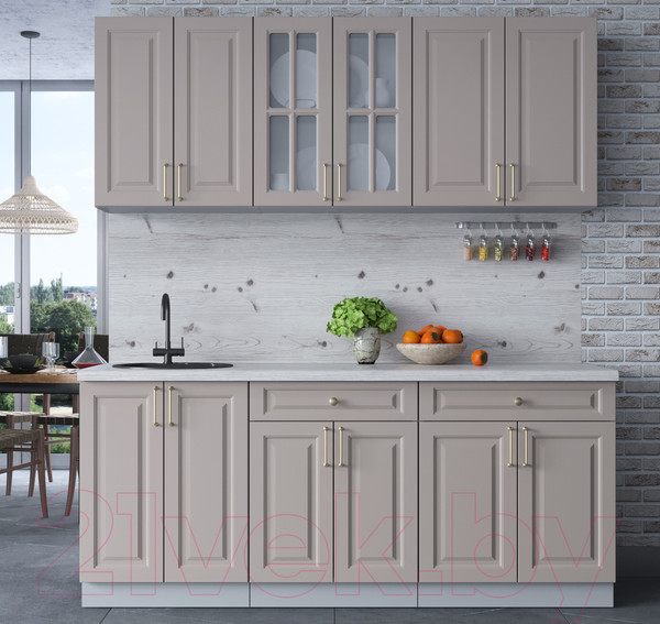 Изображение товара Кухонный гарнитур Интерлиния Мила Шато 1.9А (луна/луна/бискайская сосна)