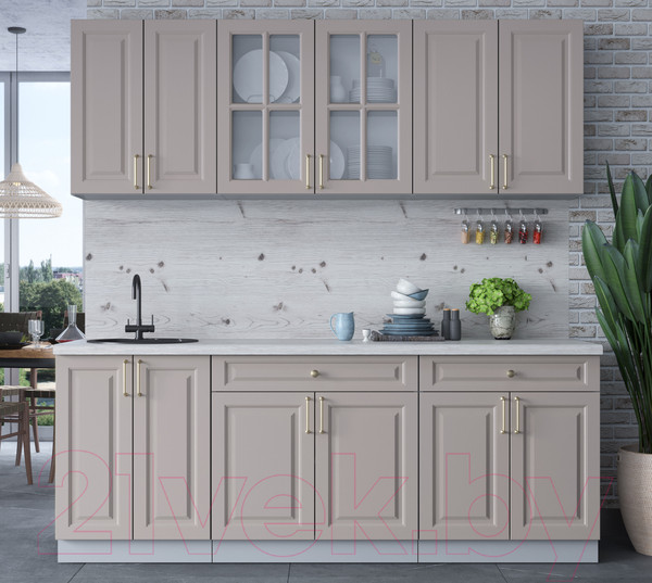 Изображение товара Кухонный гарнитур Интерлиния Мила Шато 2.1А (луна/луна/бискайская сосна)