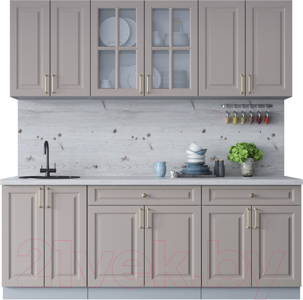 Изображение товара Кухонный гарнитур Интерлиния Мила Шато 2.1А (луна/луна/бискайская сосна)