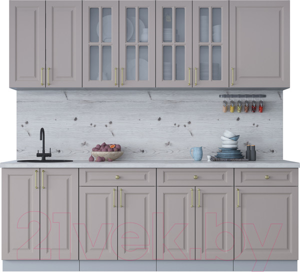 Изображение товара Кухонный гарнитур Интерлиния Мила Шато 2.3А (луна/луна/бискайская сосна)