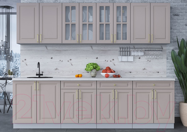 Изображение товара Кухонный гарнитур Интерлиния Мила Шато 2.7А (луна/луна/бискайская сосна)