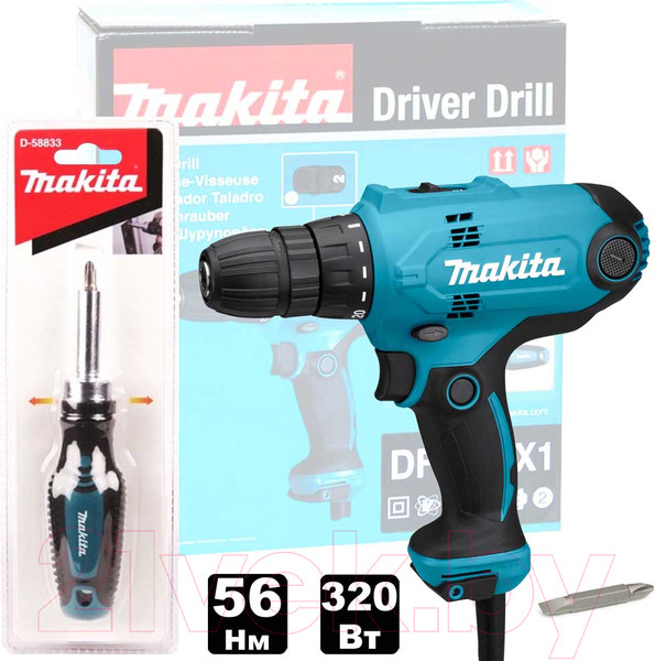 Изображение товара Профессиональная дрель-шуруповерт Makita DF0300X1