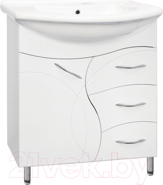 Изображение товара Тумба под умывальник Style Line Амелия 65см 3 ящик (для классической раковины)