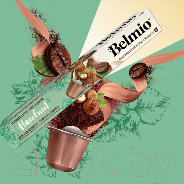 Изображение товара Кофе в капсулах Belmio Driving You Hazel'nutz стандарта Nespressо (10x5.2г)