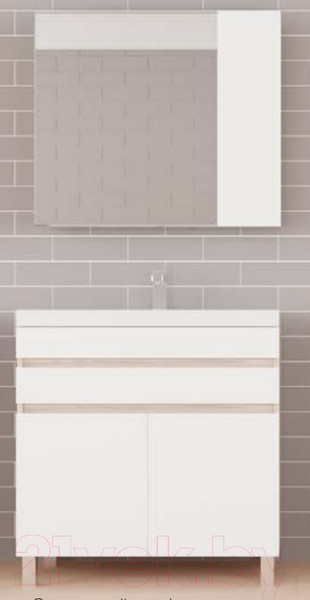 Изображение товара Шкаф с зеркалом для ванной Style Line Берген 75см