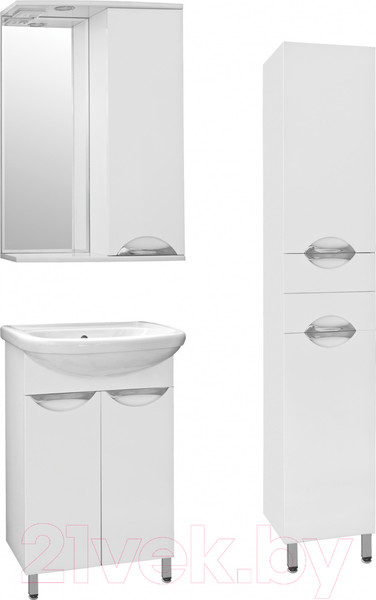 Изображение товара Шкаф с зеркалом для ванной Style Line Жасмин 55см (с подсветкой)