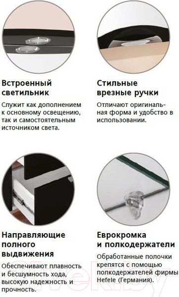 Изображение товара Шкаф с зеркалом для ванной Style Line Жасмин-2 50 (с подсветкой)