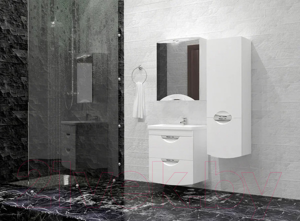 Изображение товара Шкаф с зеркалом для ванной Style Line Жасмин-2 55 (с подсветкой)