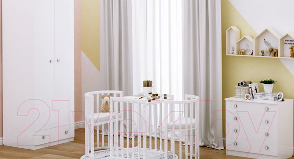 Изображение товара Детская кровать-трансформер Polini Kids Simple 911 (белый)