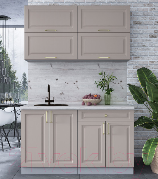 Изображение товара Кухонный гарнитур Интерлиния Мила Шато 1.4Б (луна/луна/бискайская сосна)