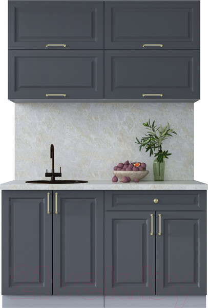 Изображение товара Кухонный гарнитур Интерлиния Мила Шато 1.4Б (пепел/пепел/опал светлый)