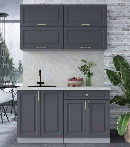 Изображение товара Кухонный гарнитур Интерлиния Мила Шато 1.4Б (пепел/пепел/опал светлый)