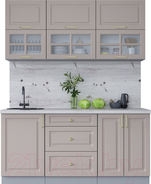 Изображение товара Кухонный гарнитур Интерлиния Мила Шато 1.7Б (луна/луна/бискайская сосна)