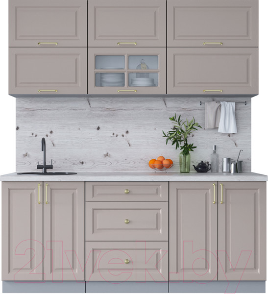 Изображение товара Кухонный гарнитур Интерлиния Мила Шато 1.9Б (луна/луна/бискайская сосна)