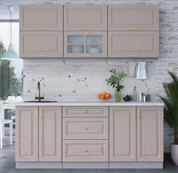 Изображение товара Кухонный гарнитур Интерлиния Мила Шато 1.9Б (луна/луна/бискайская сосна)