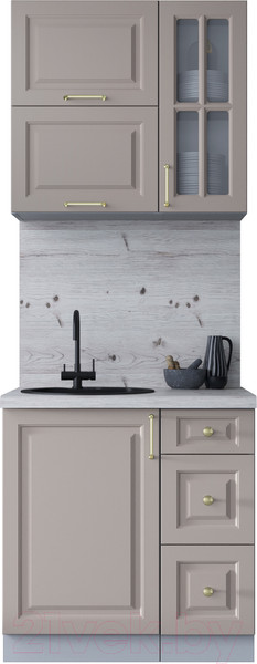 Изображение товара Кухонный гарнитур Интерлиния Мила Шато 0.8Б (луна/луна/бискайская сосна)