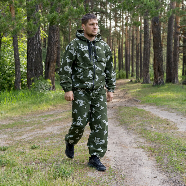 Изображение товара Костюм для охоты и рыбалки Helios Горизонт / T-KS-GR-2XS-009 (р-р 32-34/128-134, березка)