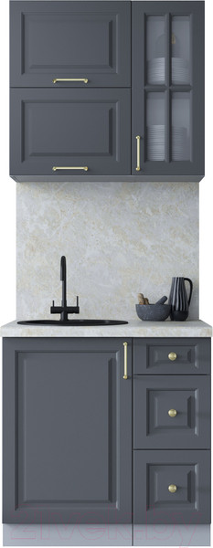 Изображение товара Кухонный гарнитур Интерлиния Мила Шато 0.8Б (пепел/пепел/опал светлый)