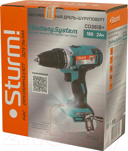Изображение товара Аккумуляторная дрель-шуруповерт Sturm! CD3618+
