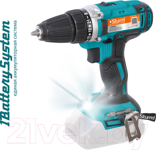 Изображение товара Аккумуляторная дрель-шуруповерт Sturm! CD3618+