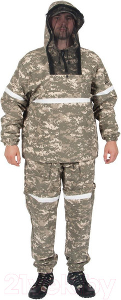 Изображение товара Костюм для охоты и рыбалки Helios Стоп-клещ (р.48-50/176, серый пиксель)