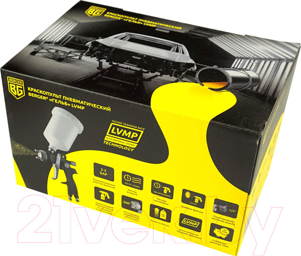 Изображение товара Пневматический краскопульт BERGER Гельб LVMP 1.3мм / BG1379