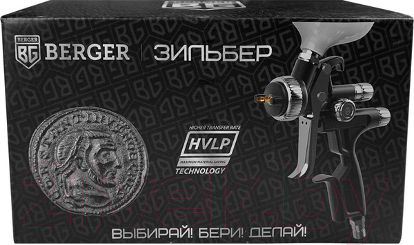 Изображение товара Пневматический краскопульт BERGER Зильбер HVLP 1.3мм / BG1388