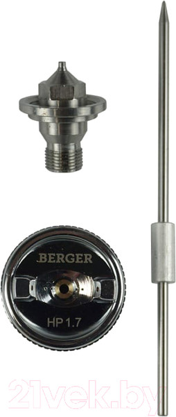 Изображение товара Ремкомплект для краскопульта BERGER Блау Сопло + Игла + Дюза 1.7мм / BG1364