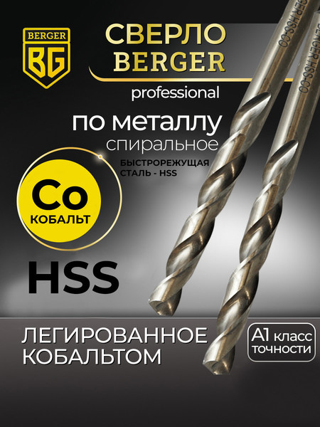 Изображение товара Набор сверл BERGER 8x117мм / BG1458