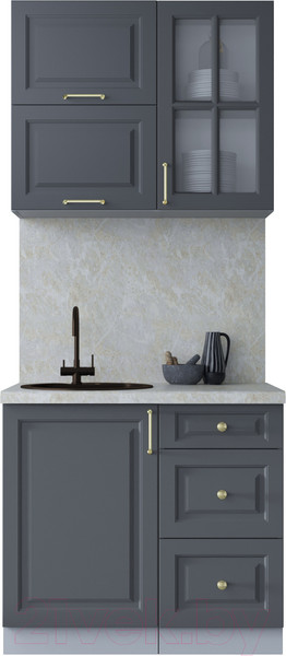 Изображение товара Кухонный гарнитур Интерлиния Мила Шато 0.9Б (пепел/пепел/опал светлый)