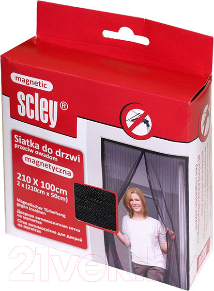 Изображение товара Москитная сетка на дверь Scley 0395-112110 (210x100, черный)