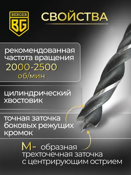 Изображение товара Сверло BERGER 10x133мм / BG1488
