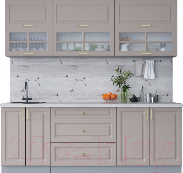 Изображение товара Кухонный гарнитур Интерлиния Мила Шато 2.2Б (луна/луна/бискайская сосна)