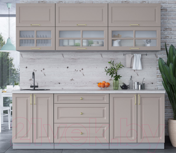 Изображение товара Кухонный гарнитур Интерлиния Мила Шато 2.2Б (луна/луна/бискайская сосна)