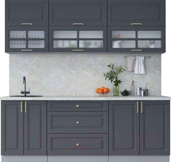 Изображение товара Кухонный гарнитур Интерлиния Мила Шато 2.2Б (пепел/пепел/опал светлый)