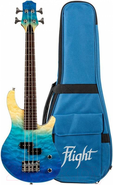 Изображение товара Укулеле Flight Mini Bass TBL (прозрачный/синий)