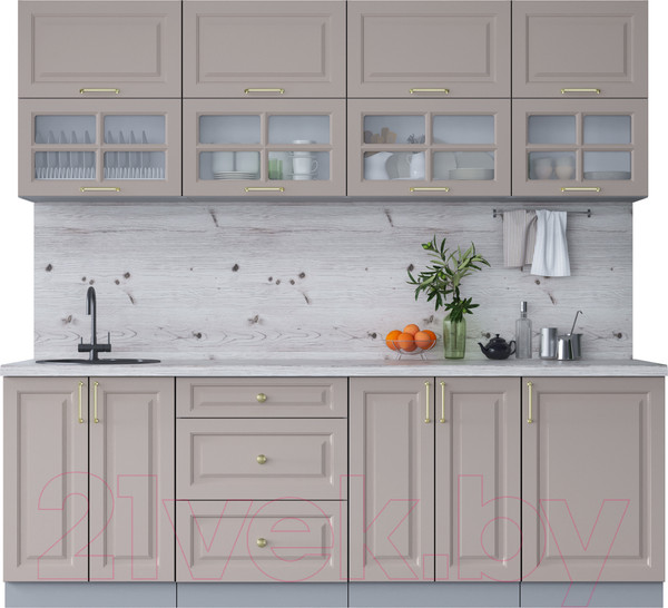 Изображение товара Кухонный гарнитур Интерлиния Мила Шато 2.3Б (луна/луна/бискайская сосна)