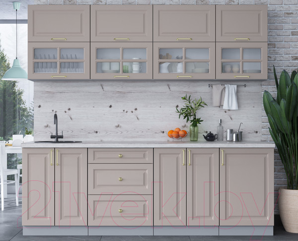 Изображение товара Кухонный гарнитур Интерлиния Мила Шато 2.3Б (луна/луна/бискайская сосна)