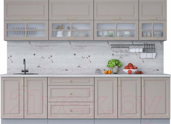 Изображение товара Кухонный гарнитур Интерлиния Мила Шато 2.9Б (луна/луна/бискайская сосна)