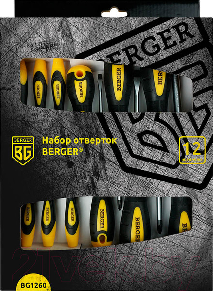 Изображение товара Набор отверток BERGER BG1260 (12 предметов)
