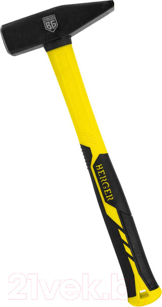 Изображение товара Молоток BERGER Слесарный кованый 300г / BG1513 (фиберглассовая рукоятка)