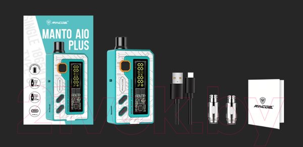 Изображение товара Электронный парогенератор Rincoe Manto AIO Plus Kit (Full Black)