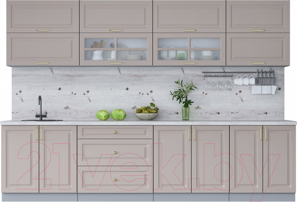 Изображение товара Кухонный гарнитур Интерлиния Мила Шато 3.1Б (луна/луна/бискайская сосна)