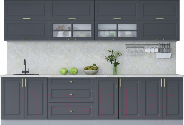 Изображение товара Кухонный гарнитур Интерлиния Мила Шато 3.1Б (пепел/пепел/опал светлый)