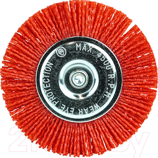 Изображение товара Щетка для электроинструмента BERGER Дисковая 100мм хвостовик 6мм / BG1738 (абразивный нейлон 1.2мм)